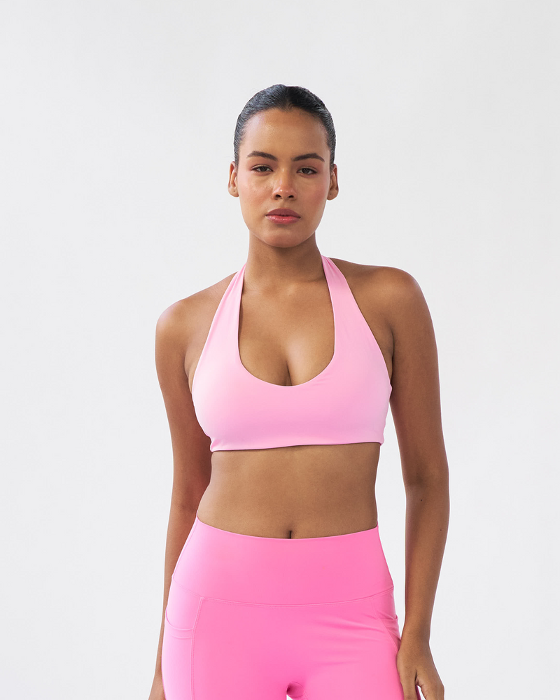 Sportbod™ Mini Halter Bra - Flamingo Pink