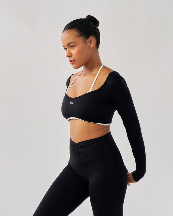 Sportbod™ Long Sleeve Contrast Top - Black