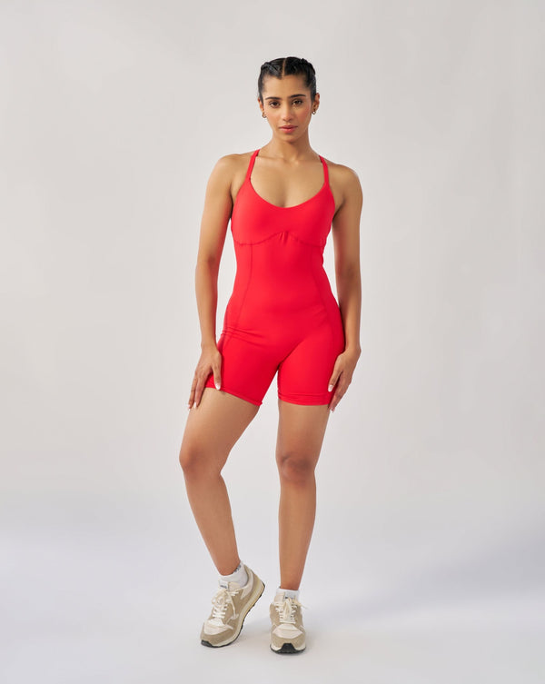 ButterBod™ Corset Bodysuit with built-in bra - Red Maple