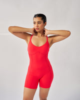 ButterBod™ Corset Bodysuit with built-in bra - Red Maple