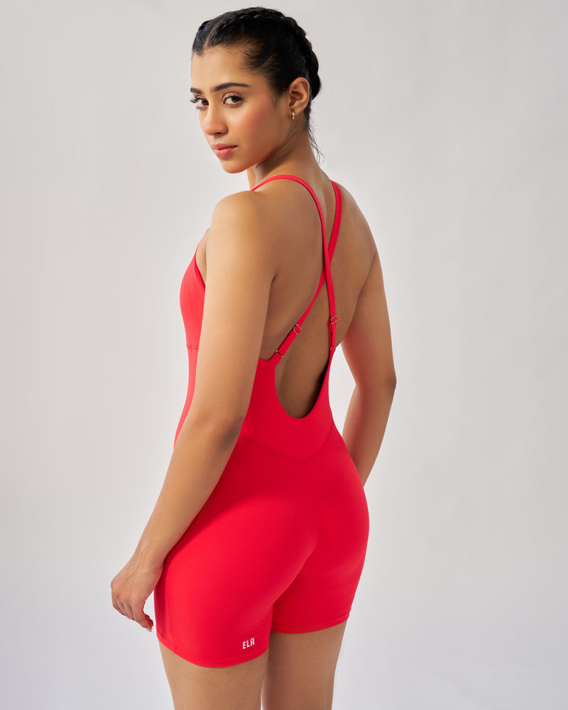 ButterBod™ Corset Bodysuit with built-in bra - Red Maple