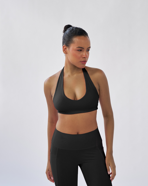 Sportbod™ Mini Halter Bra - Nightshade Black