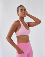 Sportbod™ Micro Halter Bra - Flamingo Pink