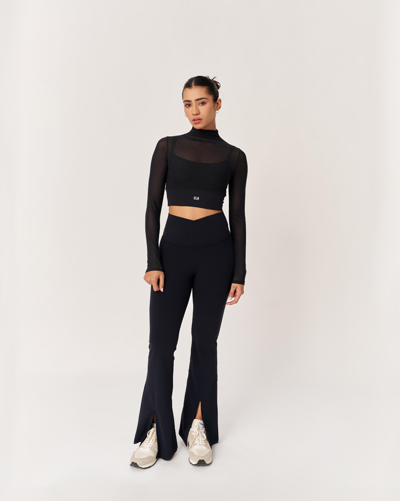 Hourglass Hem-Slit Flared legging