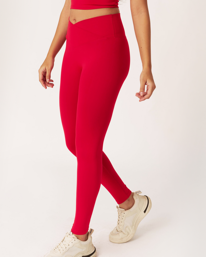 Ultraflex Wrap Waist Hourglass Legging - Scarlet Red