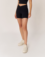 Ultraflex Wrap Waist Hourglass Shorts - Black