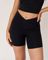 Ultraflex Wrap Waist Hourglass Shorts - Black