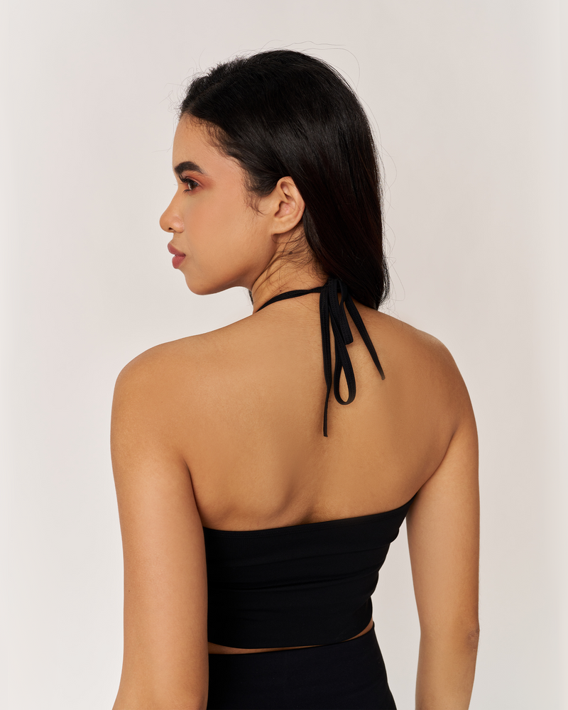 Sportbod™ Halter Tie Back Tank - Black