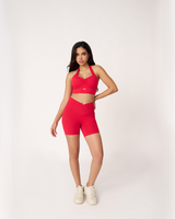 Ultraflex Wrap Waist Hourglass Shorts - Scarlet Red