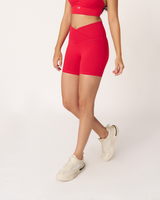 Ultraflex Wrap Waist Hourglass Shorts - Scarlet Red