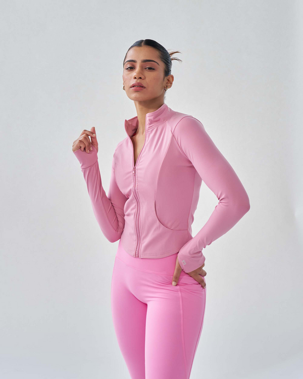 ButterBod™ Long Sleeve Zip Up Jacket  - Blush Pink