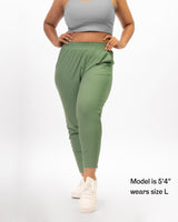 Nylon Crop Movement Pants - Green