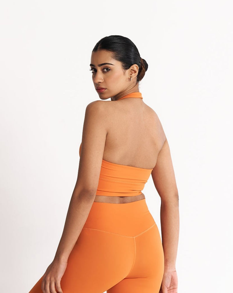 Women's Sexy Halter Neck Top Bra Small (S) Size by S9 TREND - Orange