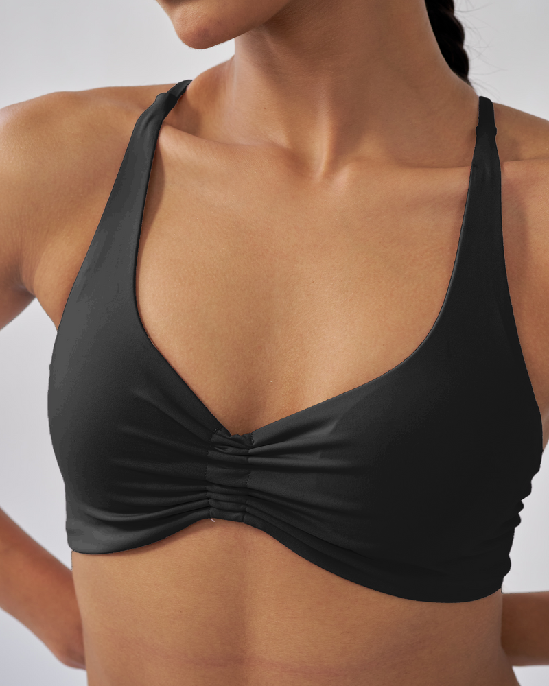 Butterbod™ Ruched Bralette - Gloss Black