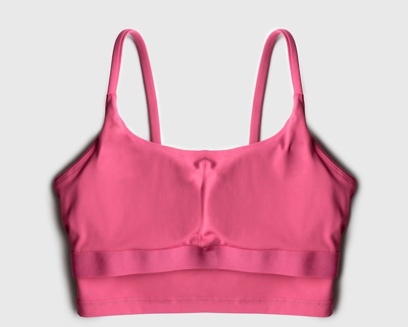 PINK Crop Haut Court PINK Red Racerback Sports Bra Extra Small AA-B Cup